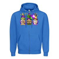 True Royal Mardi Gras gnomes Zipper Hoodie - NancyCooperArtShop