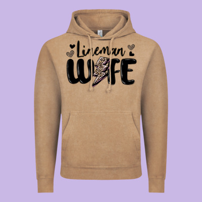 Lineman Wife Vintage Hoodie Designed By Maliassmallbusiness