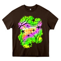 Chocolate Brown star halloween patch Heavy Core Tee - BundleAndBundleShop