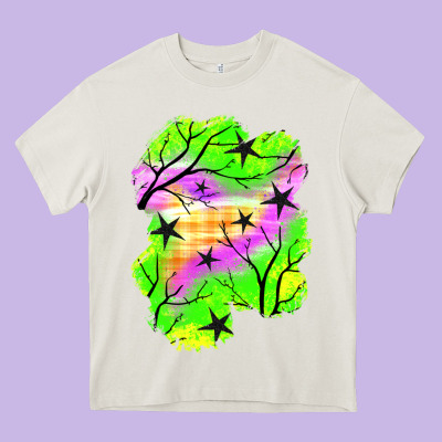 Star Halloween Patch Heavy Core Tee Designed By Bundleandbundleshop