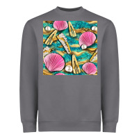 Storm hair clasp and sea shells with leopard beach seamless pattern bbs Heavyweight Sweatshirt - BundleAndBundleShop