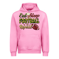 Fuchsia Pink eat sleep football repeat Urban Hoodie - BundleAndBundleShop