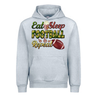 Heather Grey eat sleep football repeat Urban Hoodie - BundleAndBundleShop