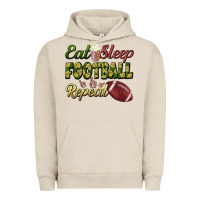 Pigment French Oak eat sleep football repeat Urban Hoodie - BundleAndBundleShop