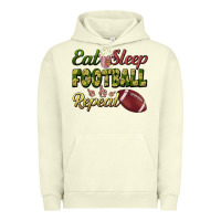 Pigment Pistachio eat sleep football repeat Urban Hoodie - BundleAndBundleShop