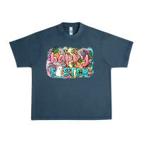 Midnight Navy Happy Easter Urban Heavy Tee - NancyCooperArtShop