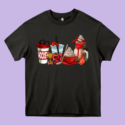 Hockey Coffee Cups Heavy Core Tee Designed By Adodesignshop