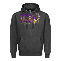 Charcoal Heather Mardi Gras Day Nurse Zipper Hoodie - NancyCooperArtShop