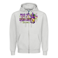 Dove Grey Mardi Gras Day Nurse Zipper Hoodie - NancyCooperArtShop