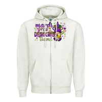 Oatmeal Heather Mardi Gras Day Nurse Zipper Hoodie - NancyCooperArtShop
