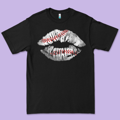 Baseball Lips Premium Tee Designed By Adodesignshop