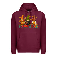 Burgundy tis the season gnomes Premium Hoodie - CowGirlArtShop