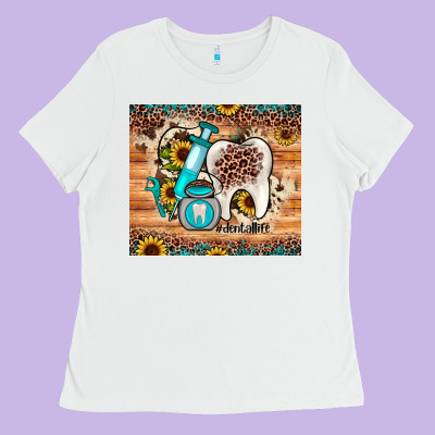 Dental Sunflower Ladies Tee Designed By Jahusdesignshop