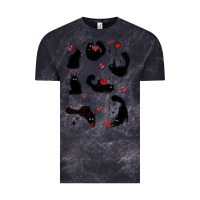 Cloud Black valentine cat Vintage Tee - MaliasSmallBusiness