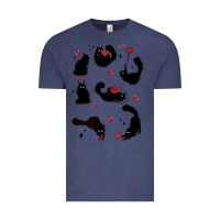 Vintage Denim valentine cat Vintage Tee - MaliasSmallBusiness