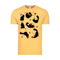 Vintage Mustard valentine cat Vintage Tee - MaliasSmallBusiness