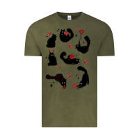 Vintage Olive valentine cat Vintage Tee - MaliasSmallBusiness