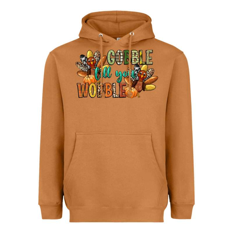 Gobble Till You Wobble Heavyweight Hoodie by CowGirlArtShop | Teevron