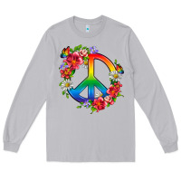 Moon Dust Peace Pride LGBTQ+ And Flowers Long Sleeve Tee - BundleAndBundleShop