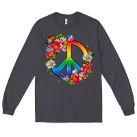Smoke Peace Pride LGBTQ+ And Flowers Long Sleeve Tee - BundleAndBundleShop