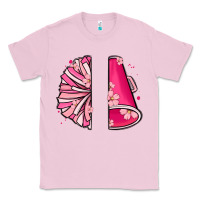 Bubblegum Pink custom name cheerleader with megaphone Classic Tee - MaliasSmallBusiness