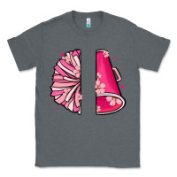 Charcoal Heather custom name cheerleader with megaphone Classic Tee - MaliasSmallBusiness