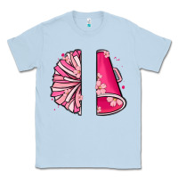 Dusty Blue custom name cheerleader with megaphone Classic Tee - MaliasSmallBusiness