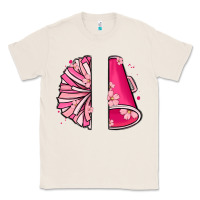 Natural custom name cheerleader with megaphone Classic Tee - MaliasSmallBusiness