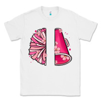White custom name cheerleader with megaphone Classic Tee - MaliasSmallBusiness