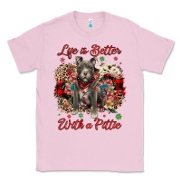 Bubblegum Pink Christmas life is better with a pittie Classic Tee - JahusDesignShop
