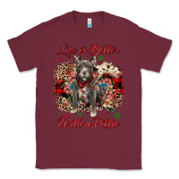 Burgundy Christmas life is better with a pittie Classic Tee - JahusDesignShop