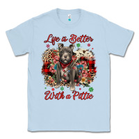 Dusty Blue Christmas life is better with a pittie Classic Tee - JahusDesignShop