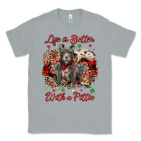 Heather Grey Christmas life is better with a pittie Classic Tee - JahusDesignShop