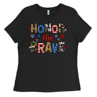 Black honor the brave Ladies Tee - RanaPortraitStore