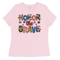Bubblegum Pink honor the brave Ladies Tee - RanaPortraitStore