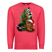 Cardinal heifer cow gnomies christmas tree Premium Sweatshirt - CowGirlArtShop