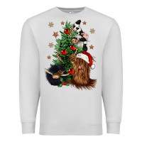 Dove Grey heifer cow gnomies christmas tree Premium Sweatshirt - CowGirlArtShop