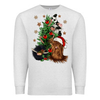Oatmeal Heather heifer cow gnomies christmas tree Premium Sweatshirt - CowGirlArtShop