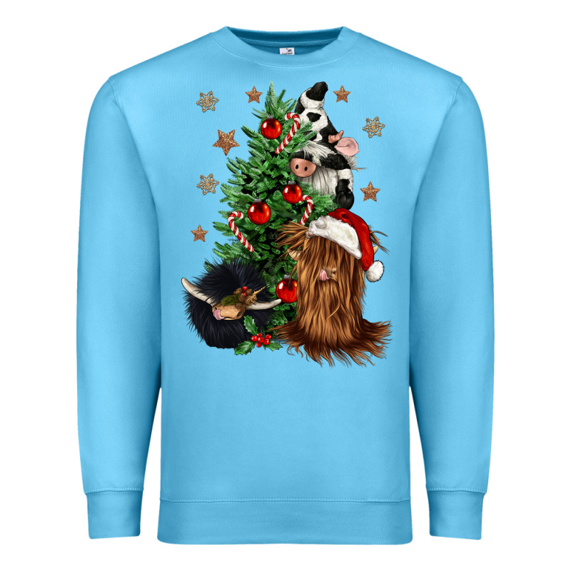 Heifer Cow Gnomies Christmas Tree Premium Sweatshirt by CowGirlArtShop | Teevron