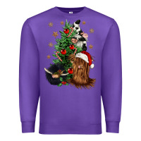 Purple heifer cow gnomies christmas tree Premium Sweatshirt - CowGirlArtShop
