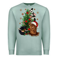 Seafoam heifer cow gnomies christmas tree Premium Sweatshirt - CowGirlArtShop