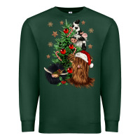 Sports Green heifer cow gnomies christmas tree Premium Sweatshirt - CowGirlArtShop