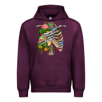 Mauve Wine sorta merry sorta scary chest Urban Hoodie - FaDigitalArtStudio