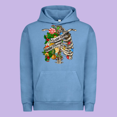 Sorta Merry Sorta Scary Chest Urban Hoodie Designed By Fadigitalartstudio