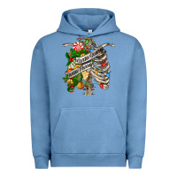 Pigment Pebble Blue sorta merry sorta scary chest Urban Hoodie - FaDigitalArtStudio