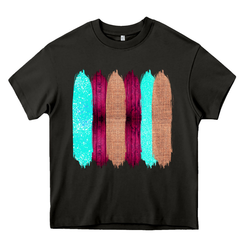 Colored Farm Life Purple Wood Jute Cyan Glitter Brush Strokes Heavy Core Tee by Bettercallsaul | Teevron