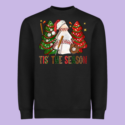 Tis' The Season Baseball Christmas Cakes Bbs Heavyweight Sweatshirt Designed By Bundleandbundleshop