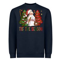 Navy tis' the season baseball christmas cakes bbs Heavyweight Sweatshirt - BundleAndBundleShop