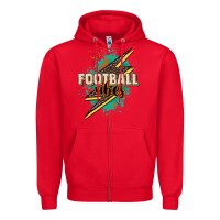 Red Football vibes Zipper Hoodie - NancyCooperArtShop