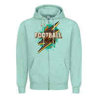 Seafoam Football vibes Zipper Hoodie - NancyCooperArtShop